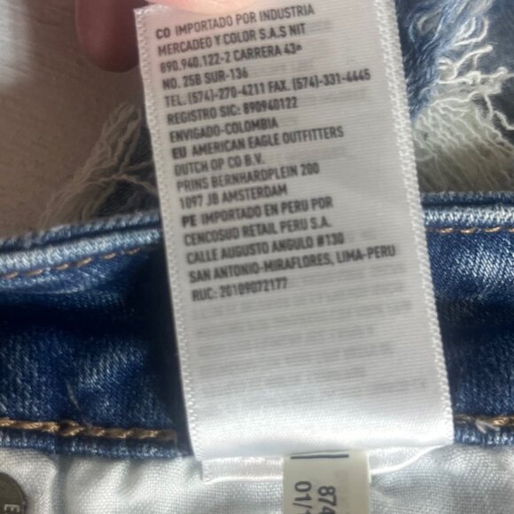 American Eagle Distressed Denim Shorts Size 0 Blue Next Level Stretch Cutoffs - Picture 14 of 14